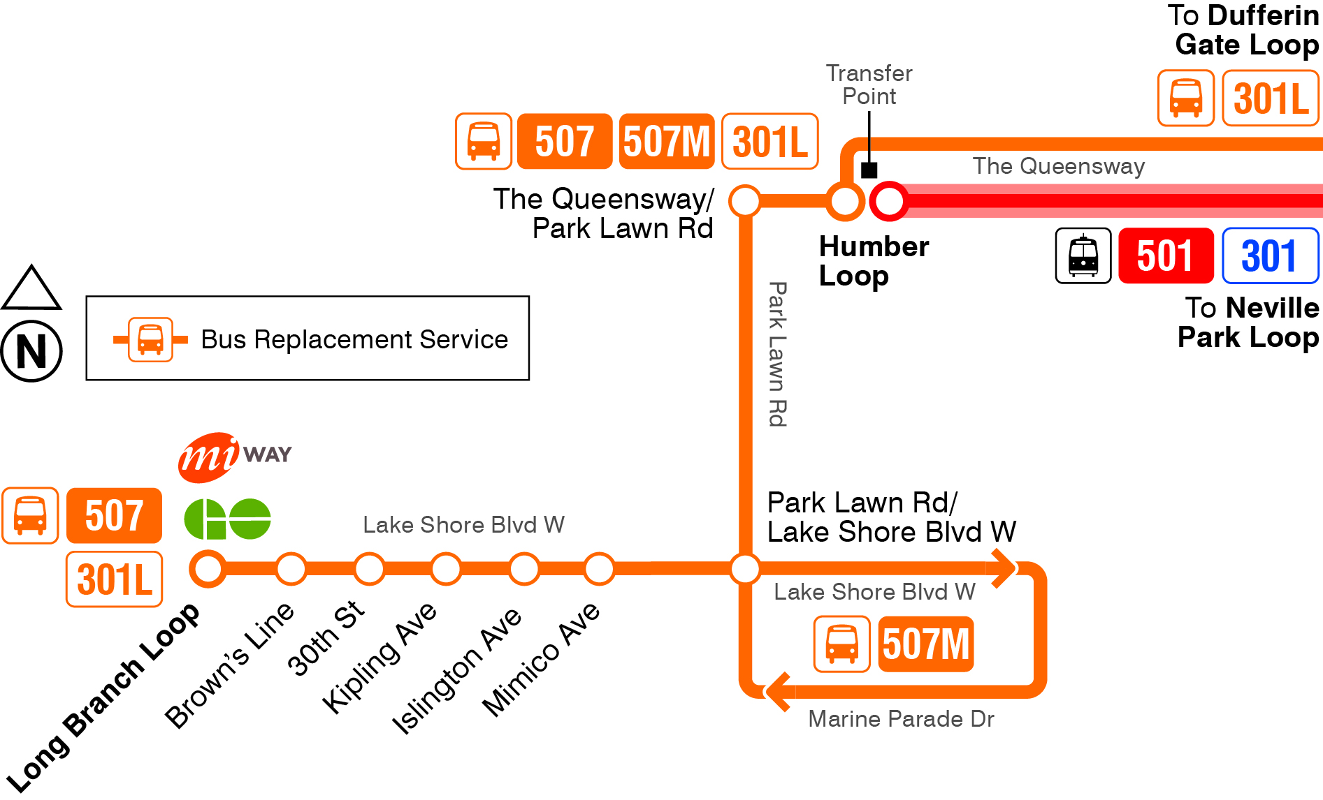 Map of route diversion