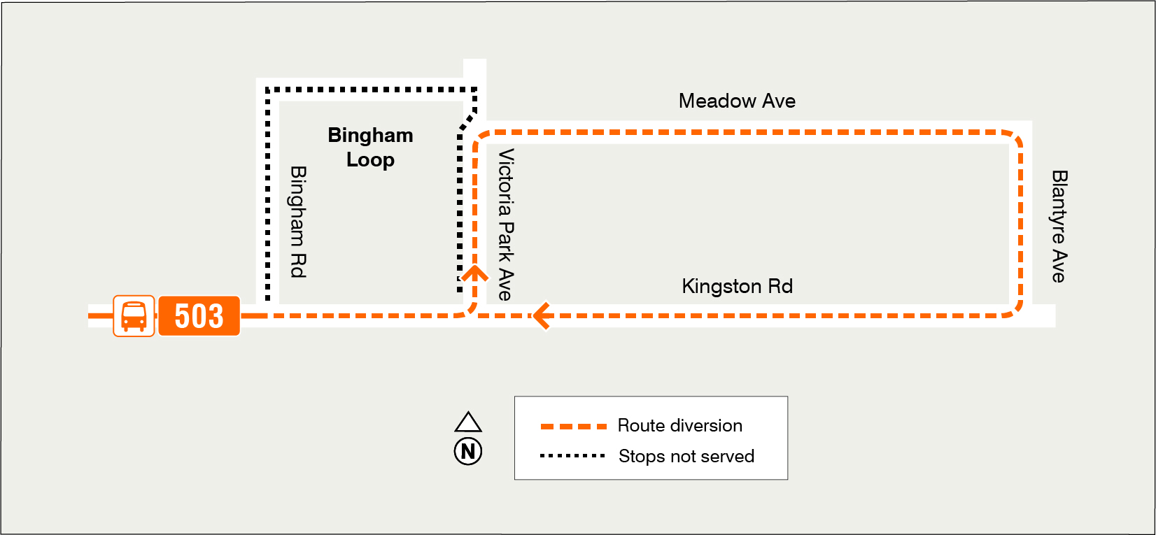 Map of route diversion