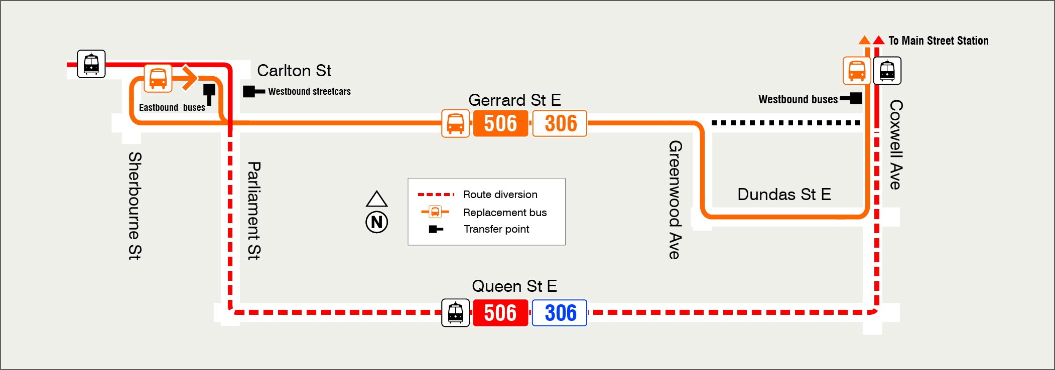 Map of route diversion