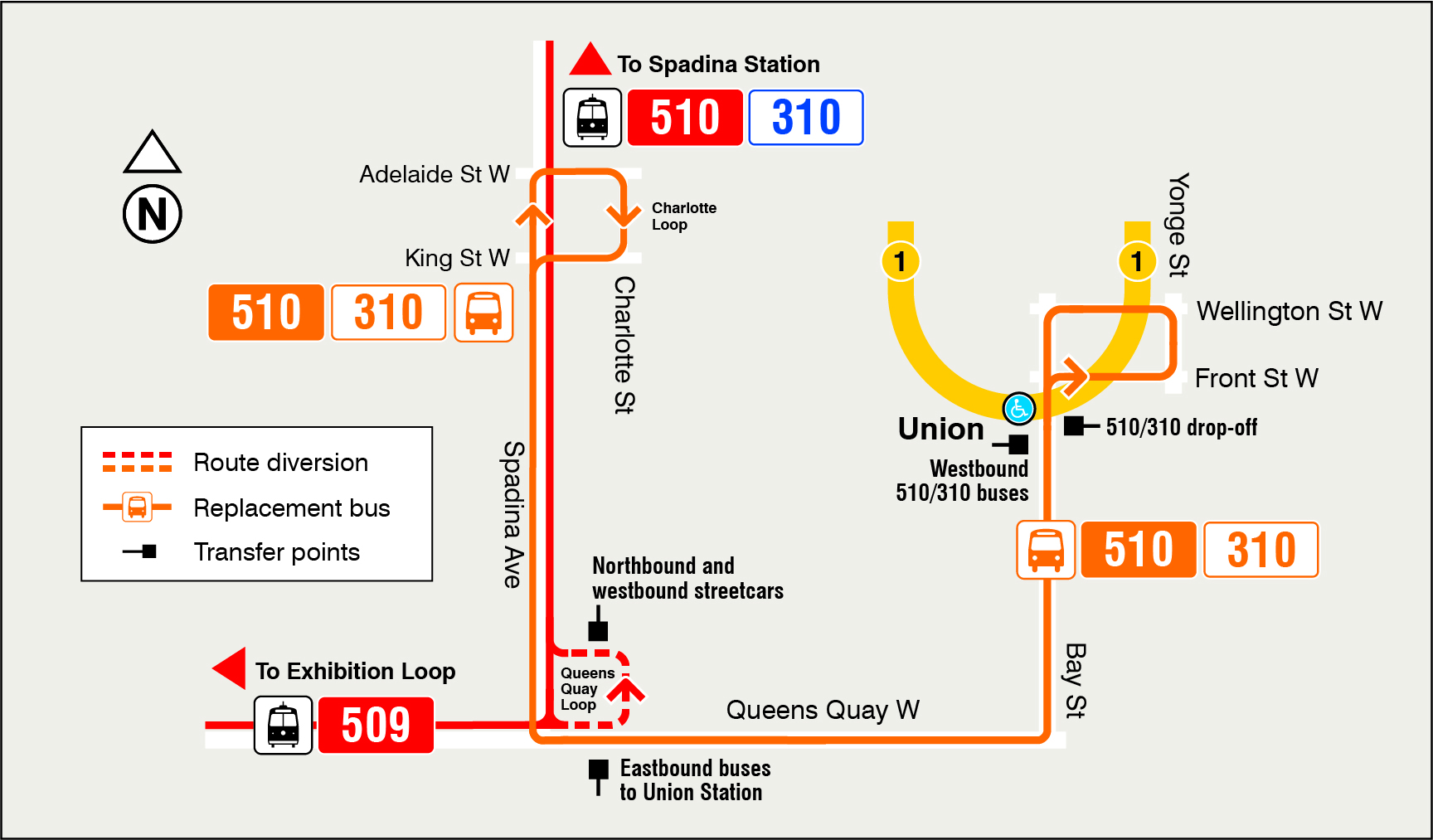 Map of route diversion