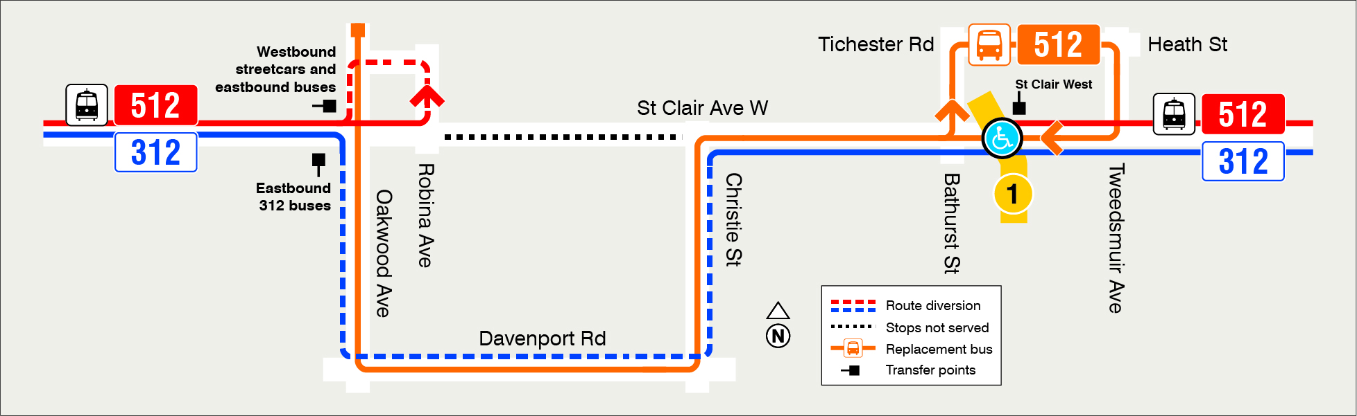 Map of route diversion