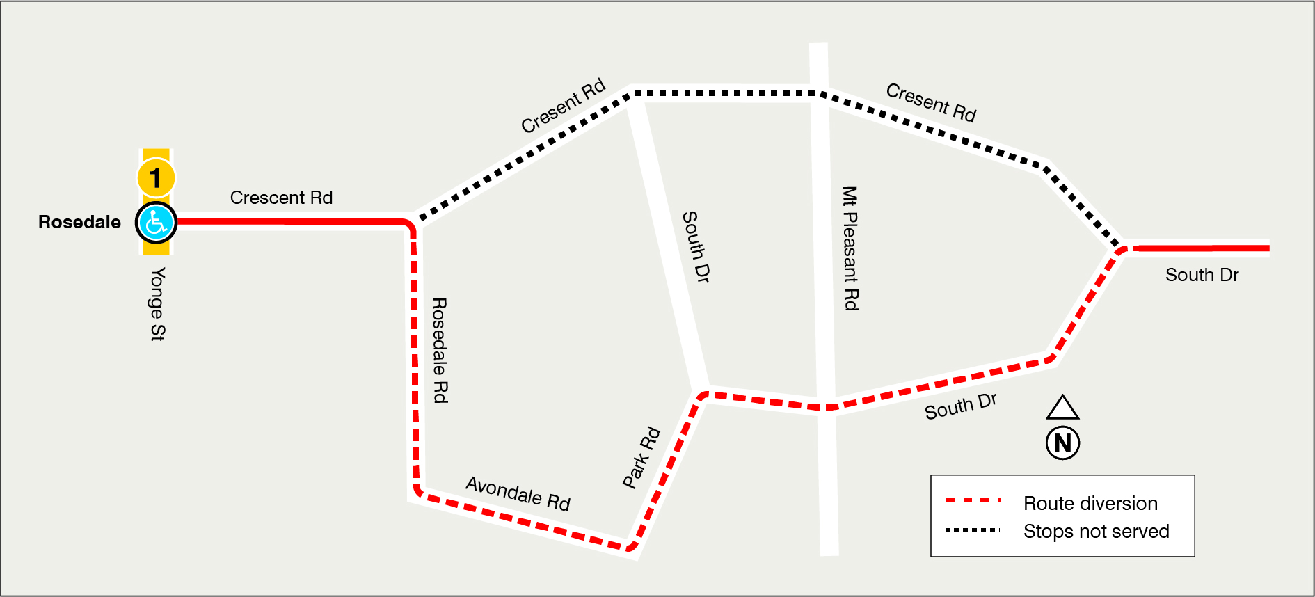 Map of route diversion
