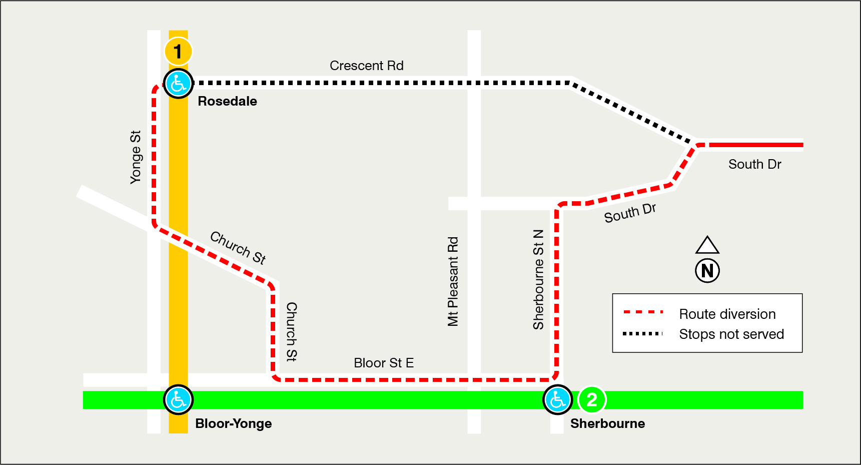Map of route diversion