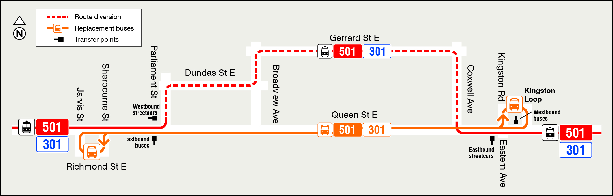 Map of route diversion