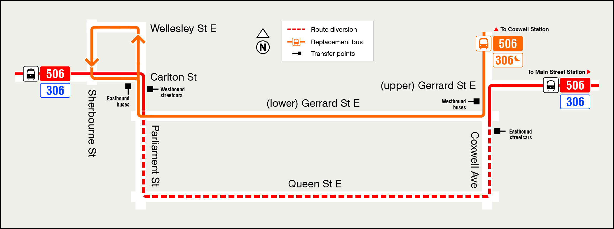 Map of route diversion