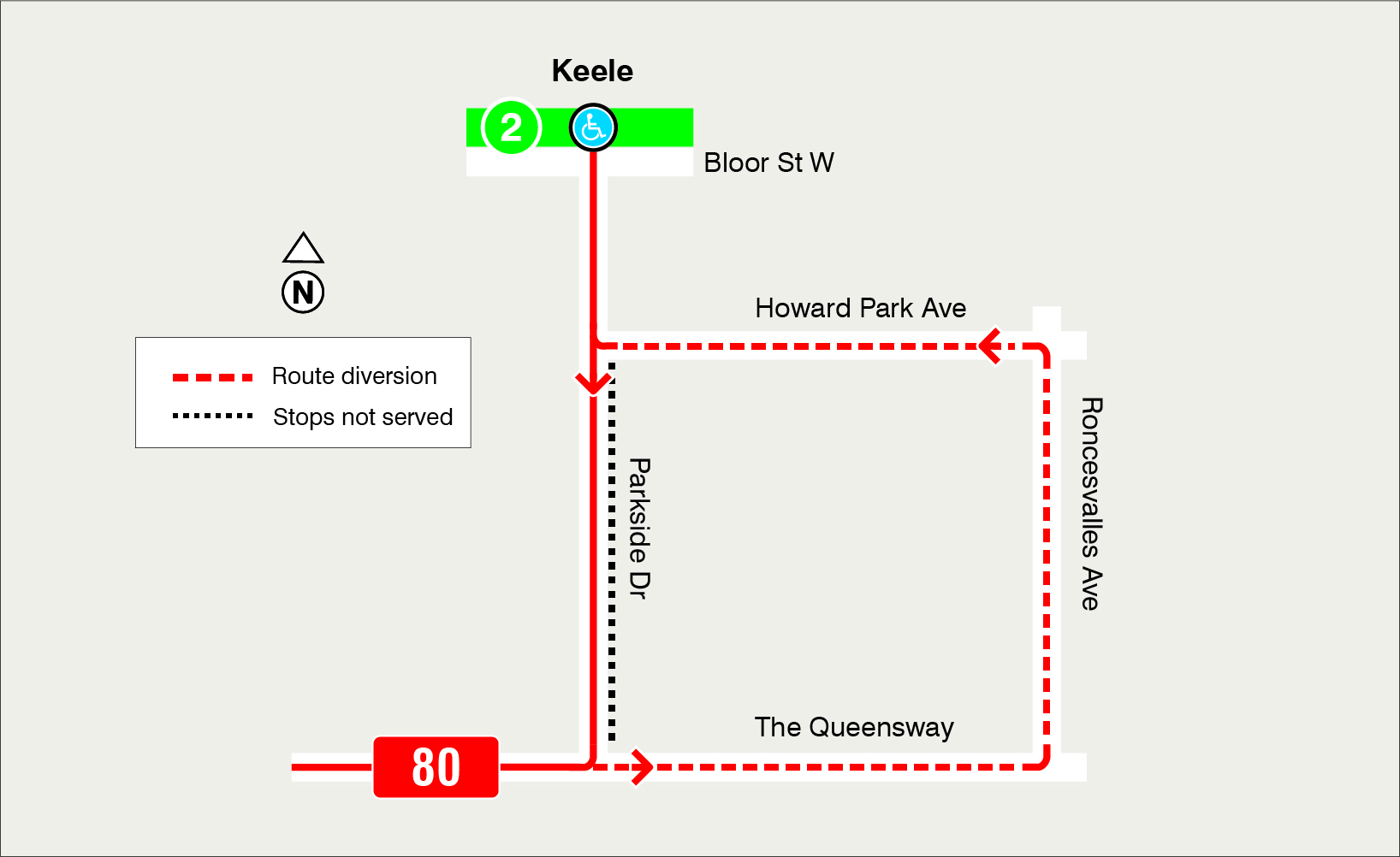 Map of route diversion