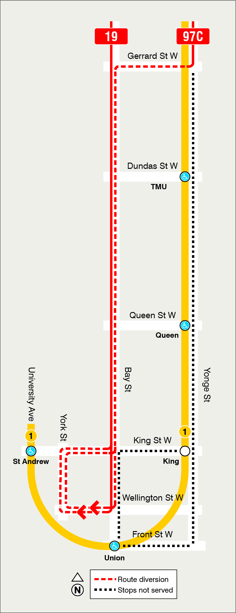Map of route diversion