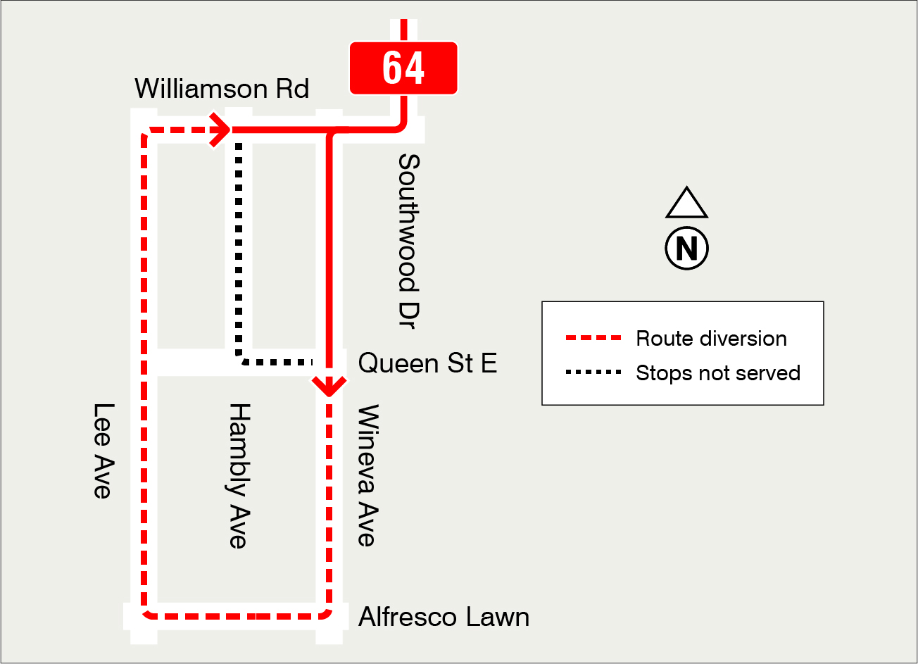 Map of route diversion