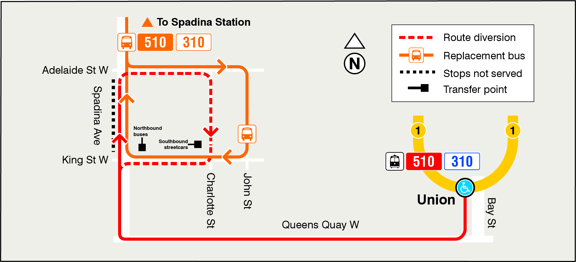 Map of route diversion