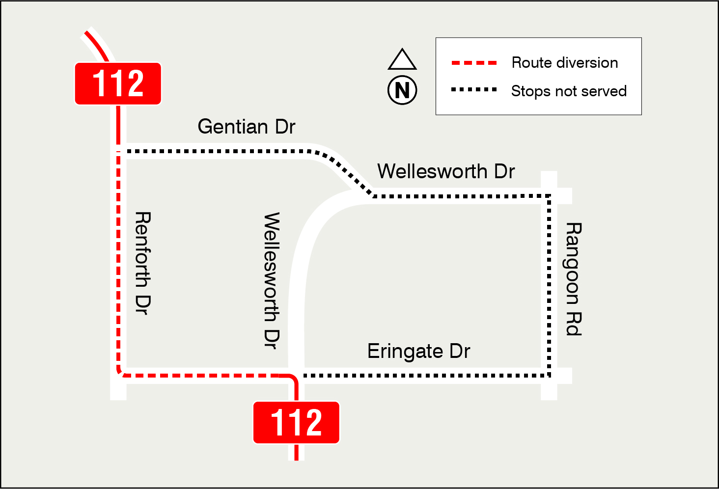 Map of route diversion