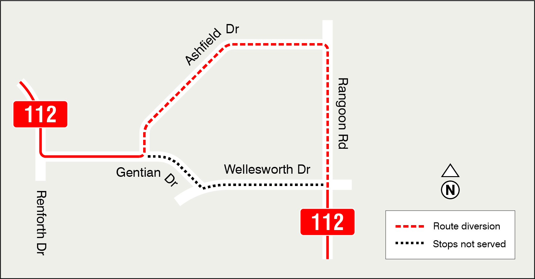 Map of route diversion