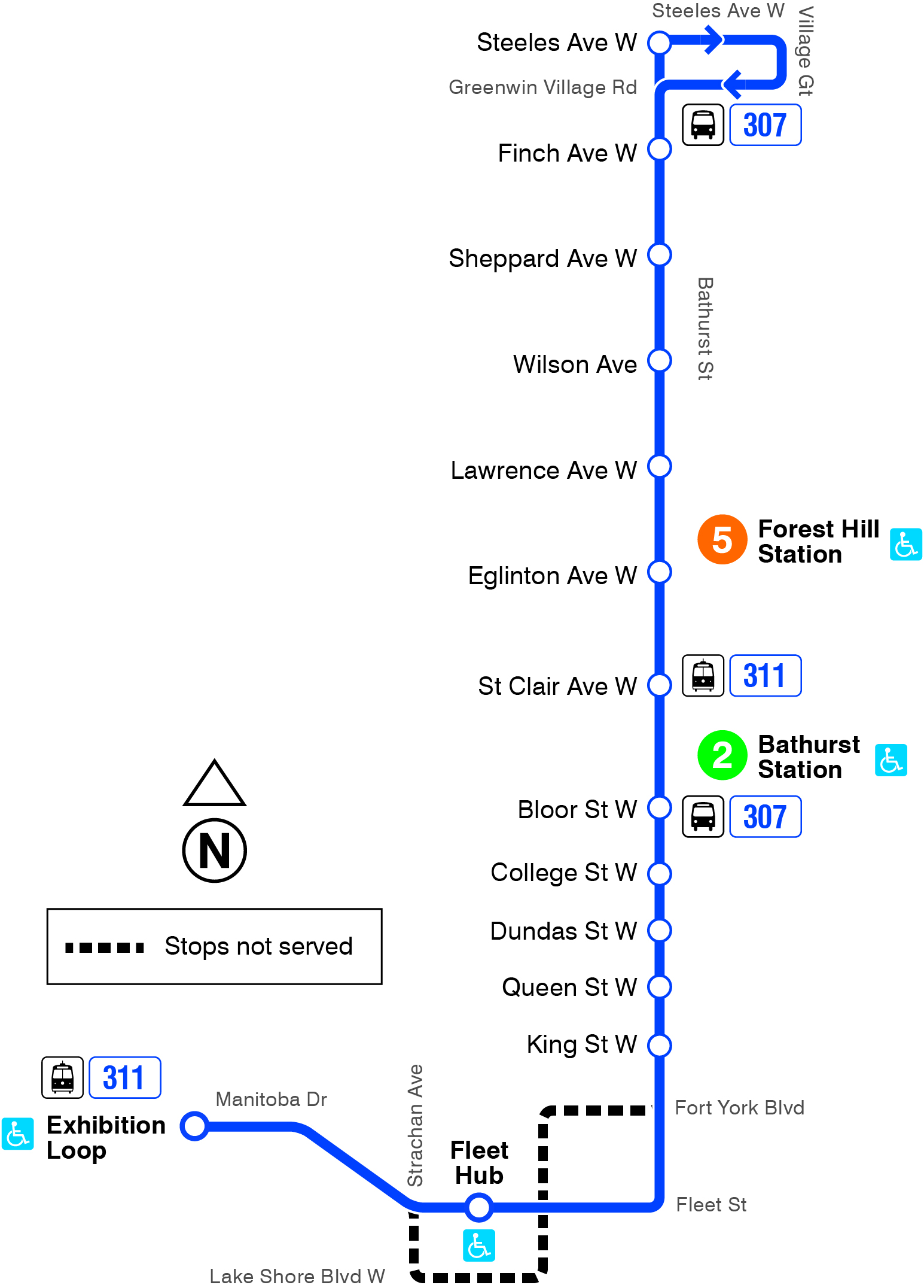 Map of 307 and 311