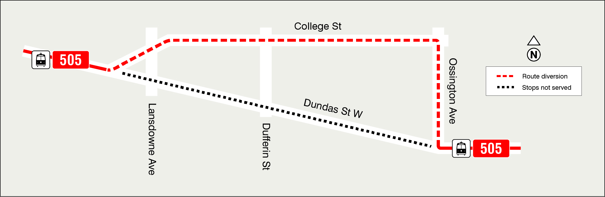 Map of route diversion