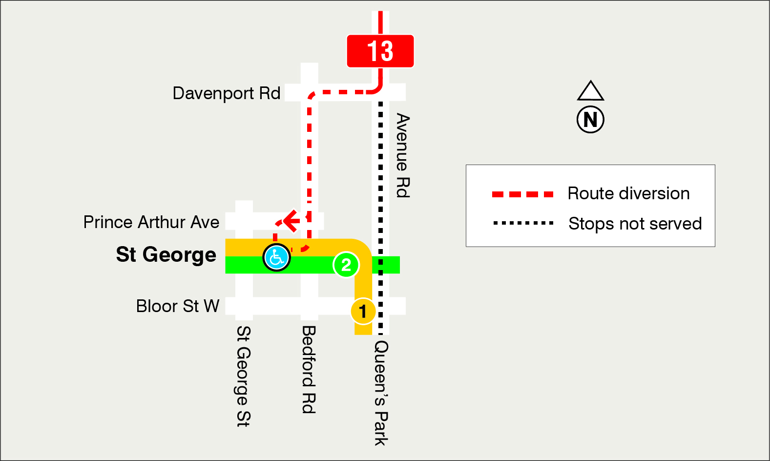 Map of route diversion