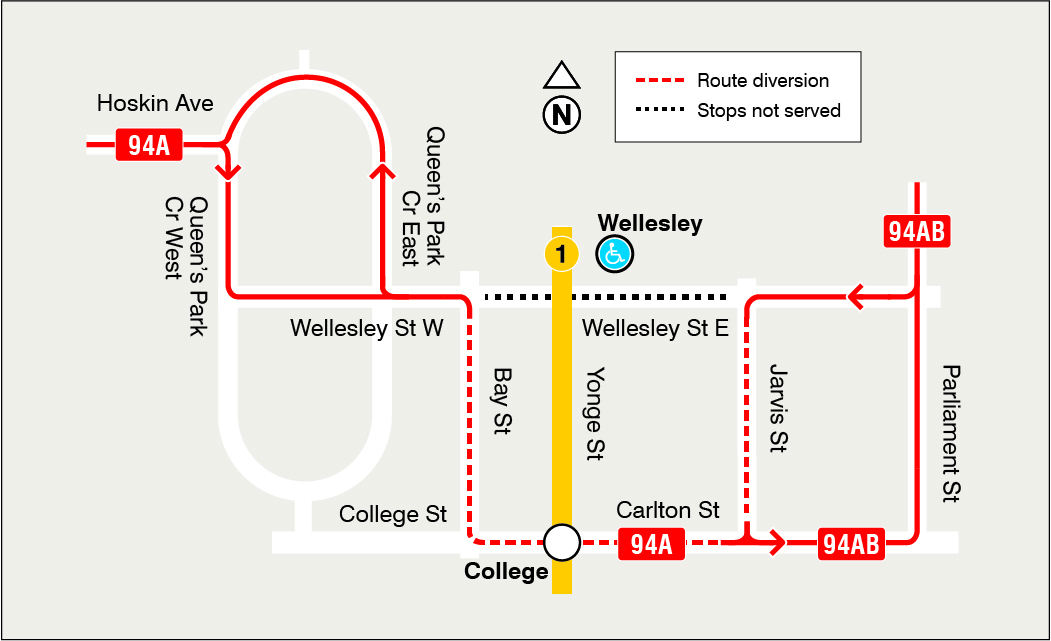 Map of route diversion