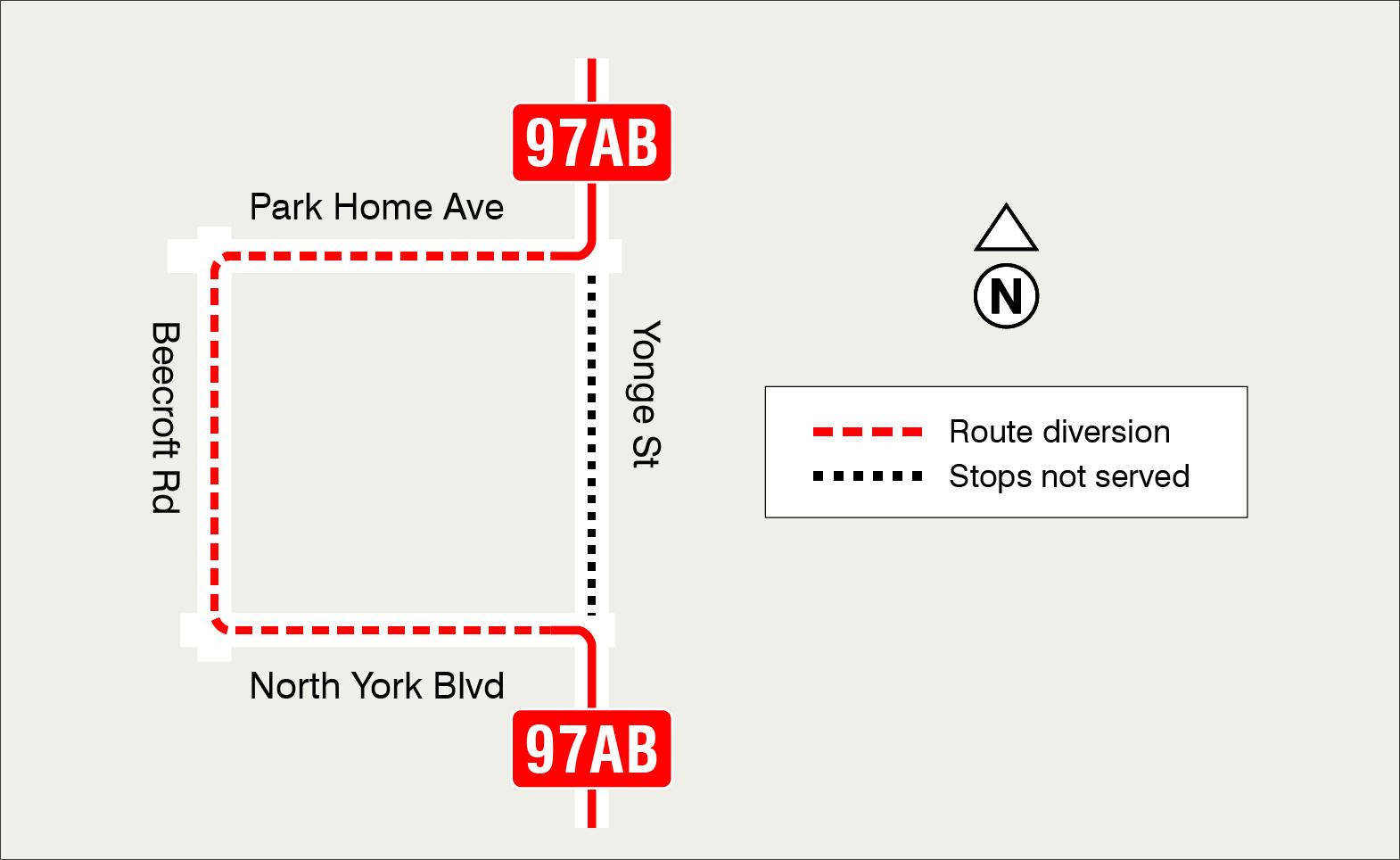 Map of route diversion