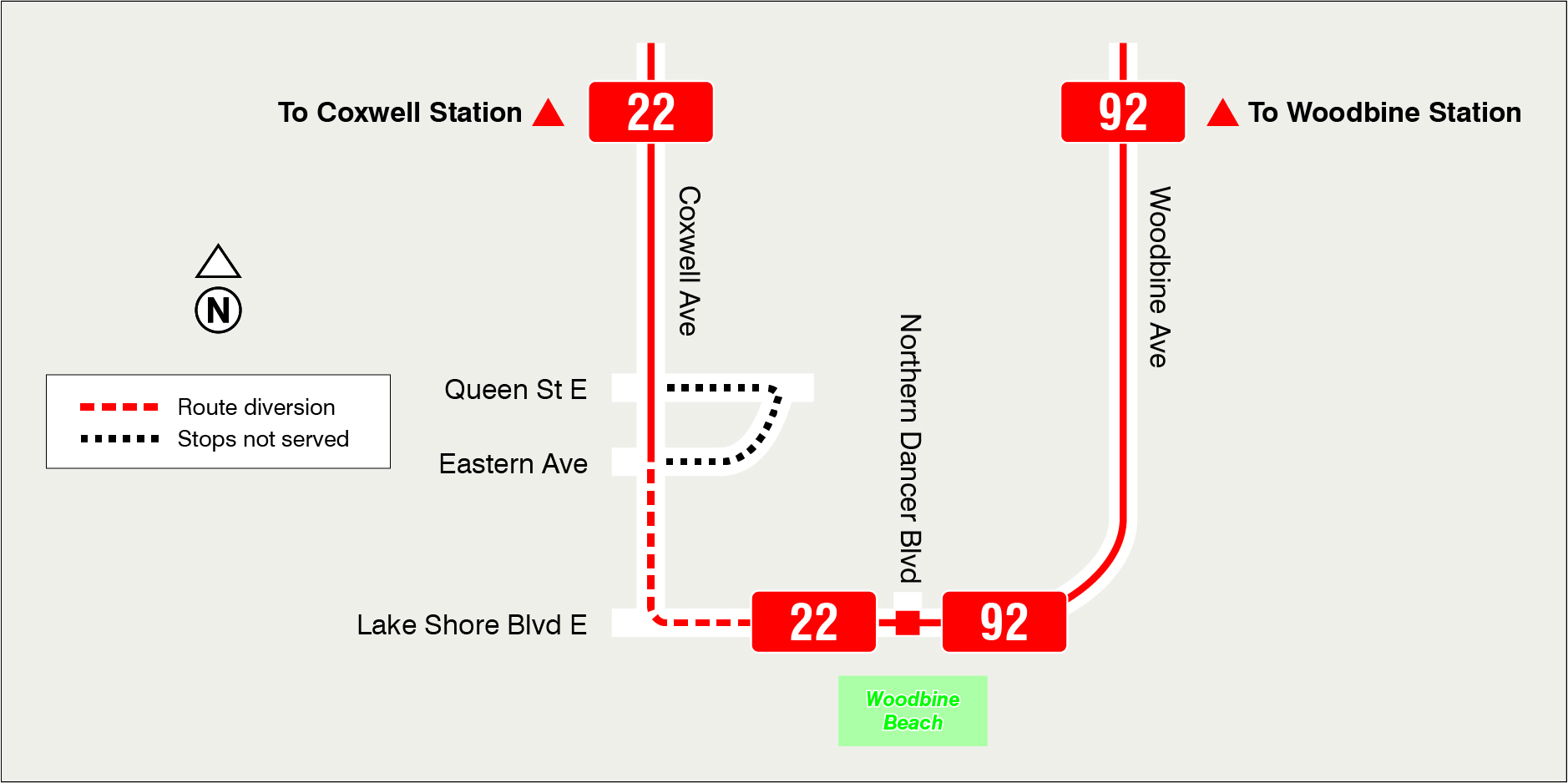 Map of route diversion
