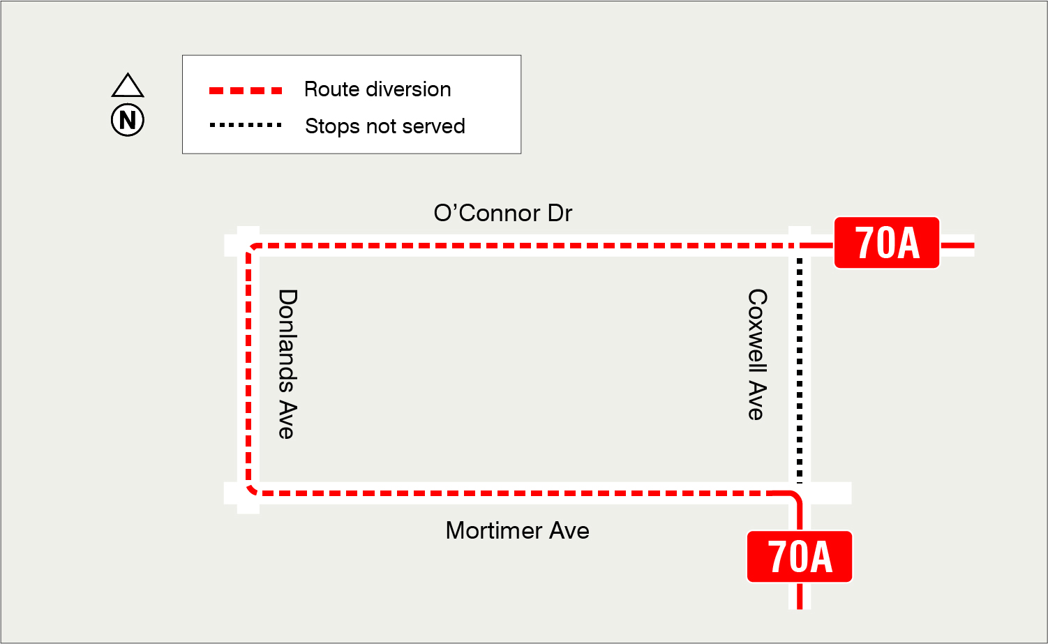 Map of route diversion