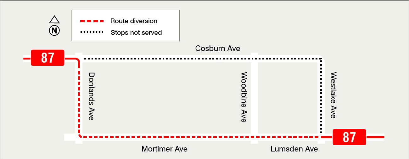 Map of route diversion