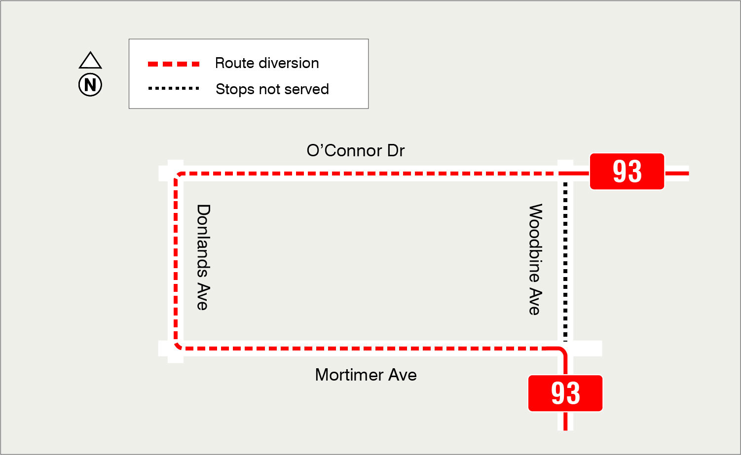Map of route diversion