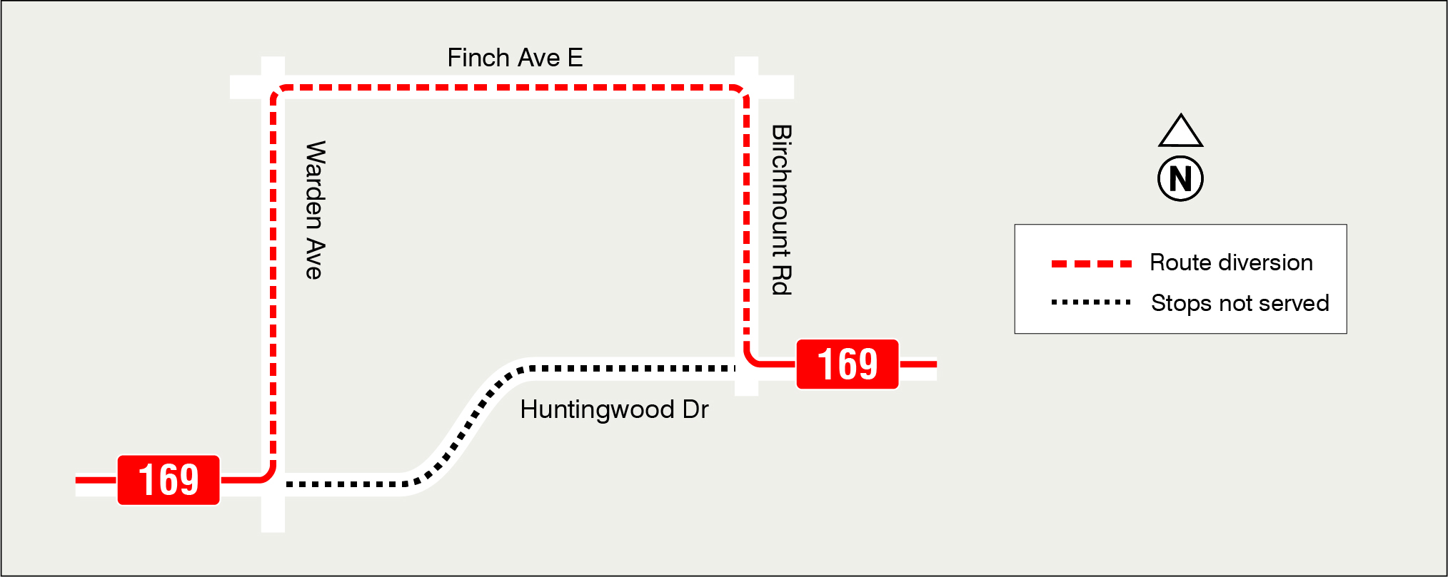Map of route diversion