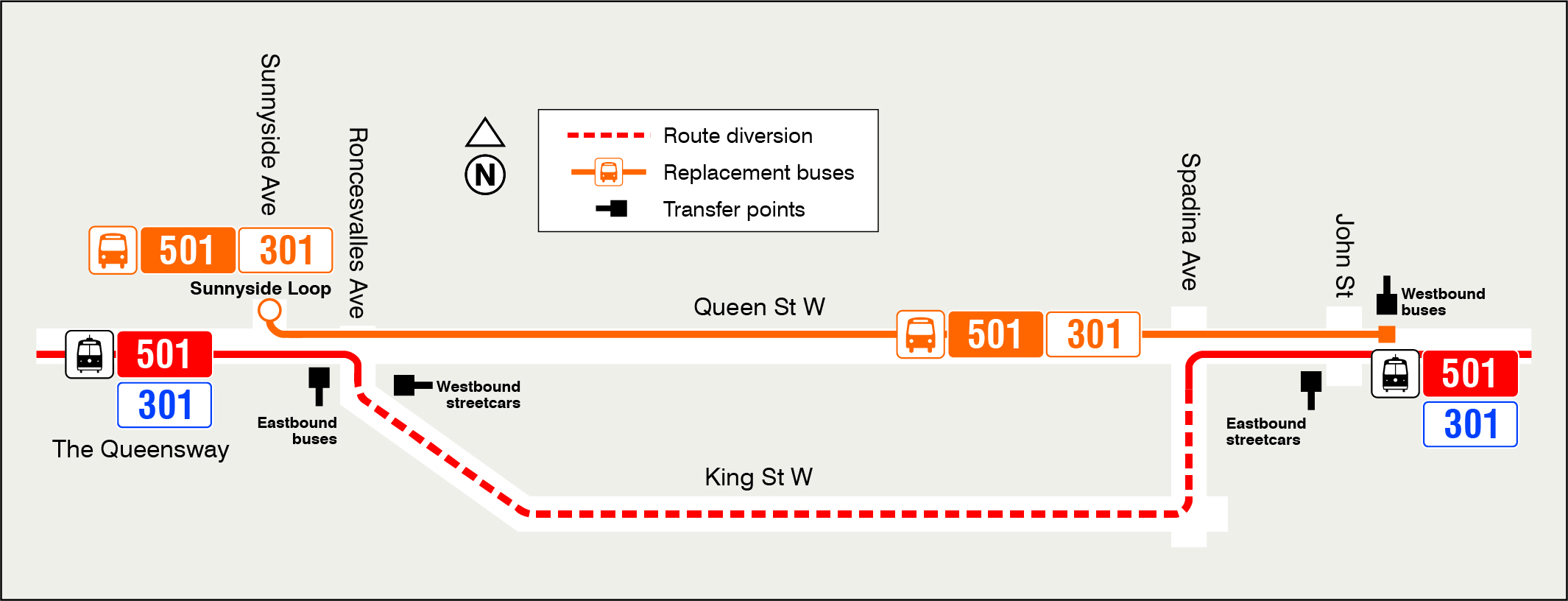 Map of route diversion