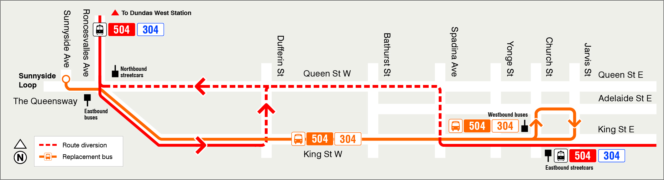 Map of route diversion