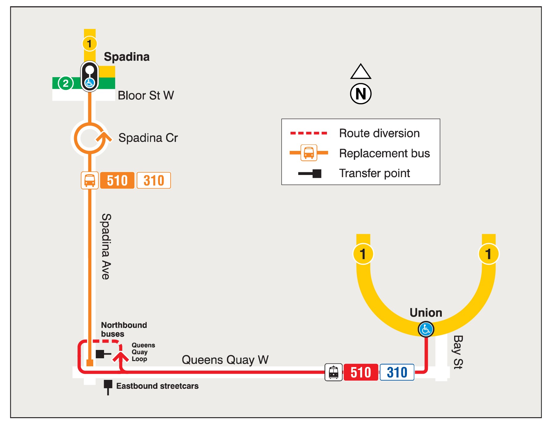 Map of route diversion