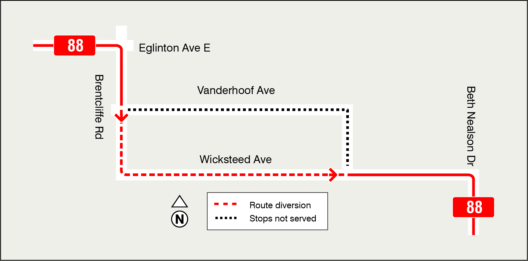 Map of route diversion