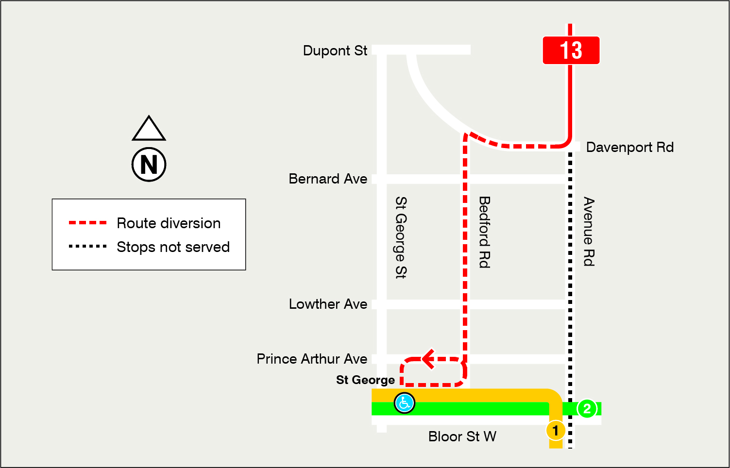Map of route diversion