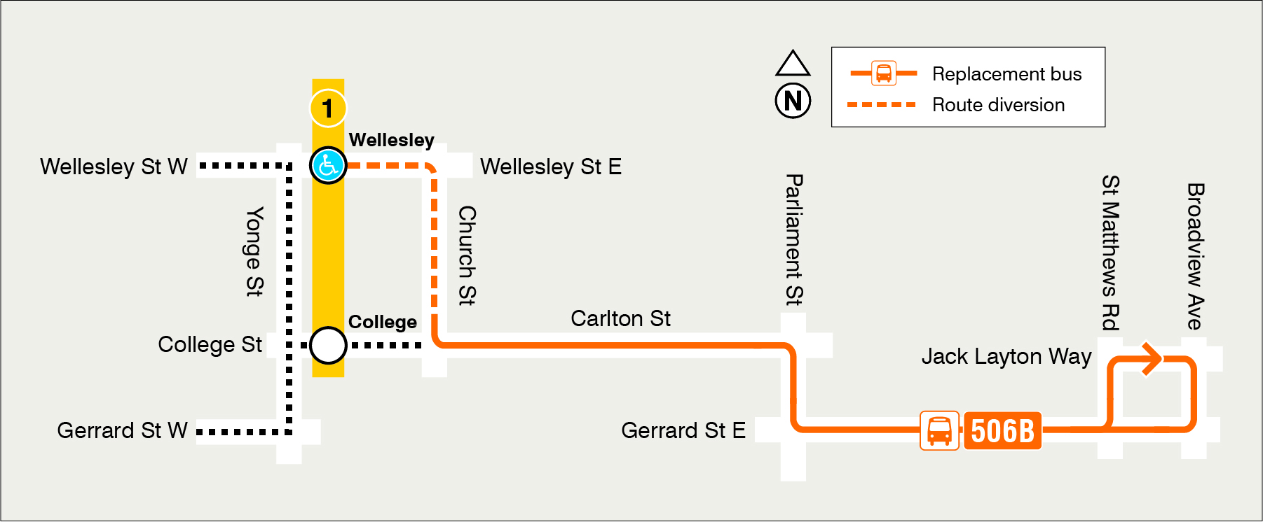 Map of route diversion