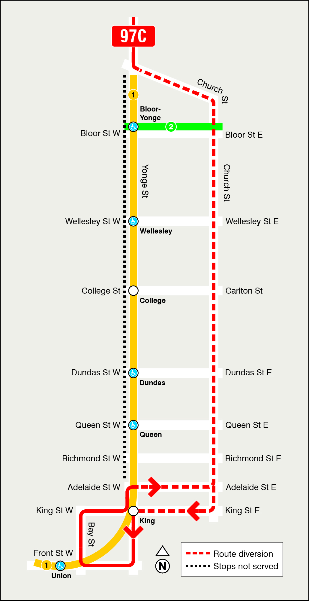 Map of route diversion