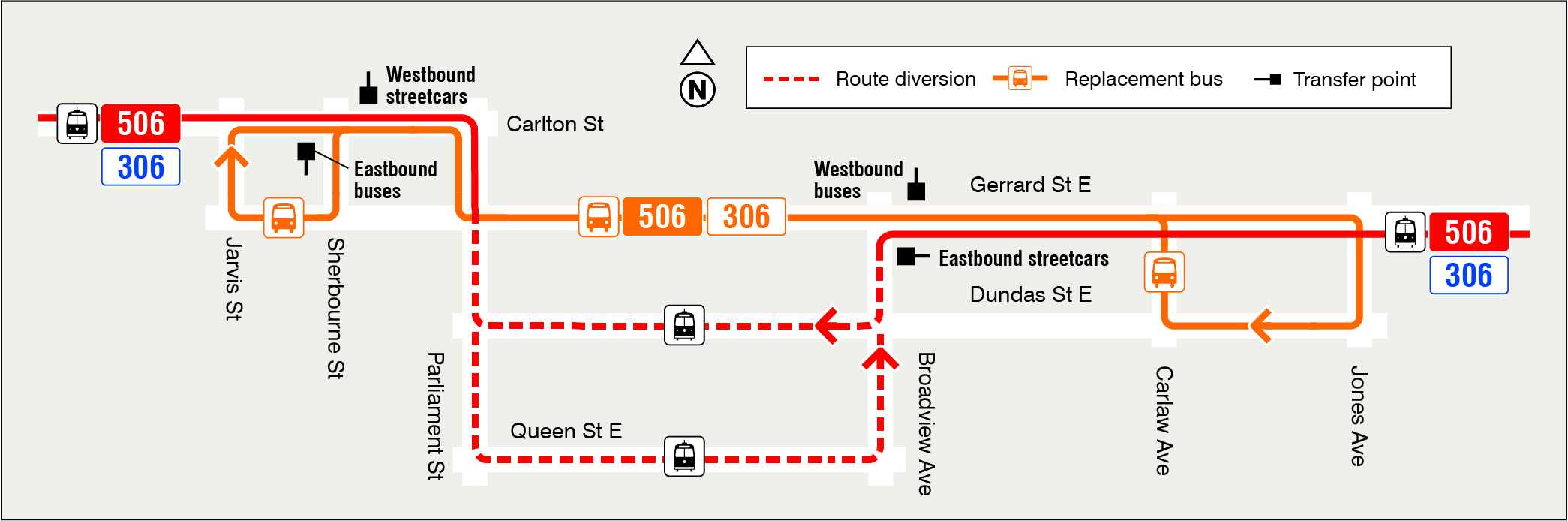 Map of route diversion