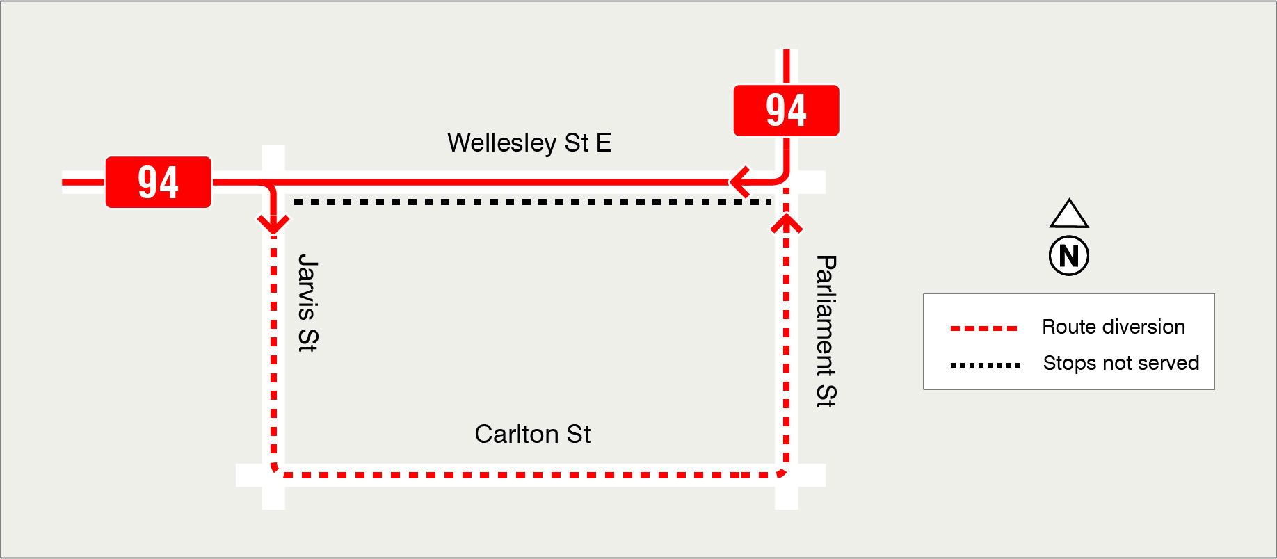 Map of route diversion