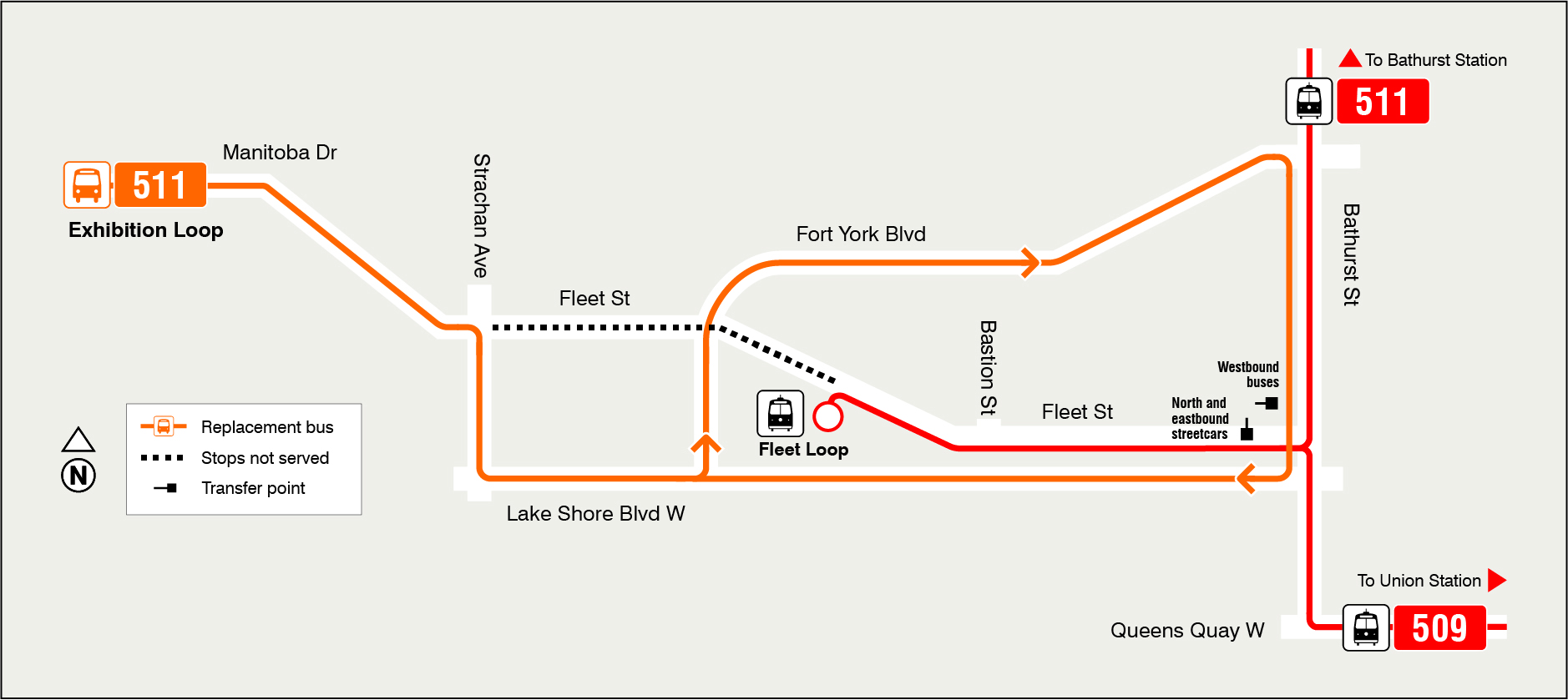 Map of route diversion