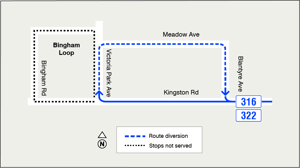 Map of route diversion