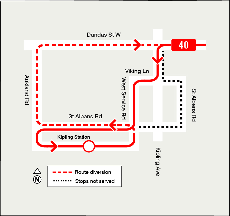 Map of route diversion