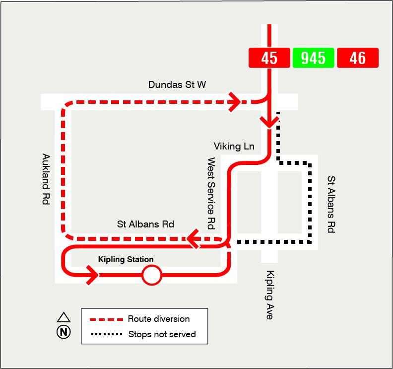 Map of route diversion