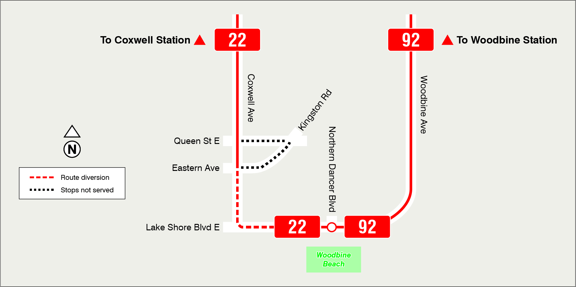 Map of route diversion