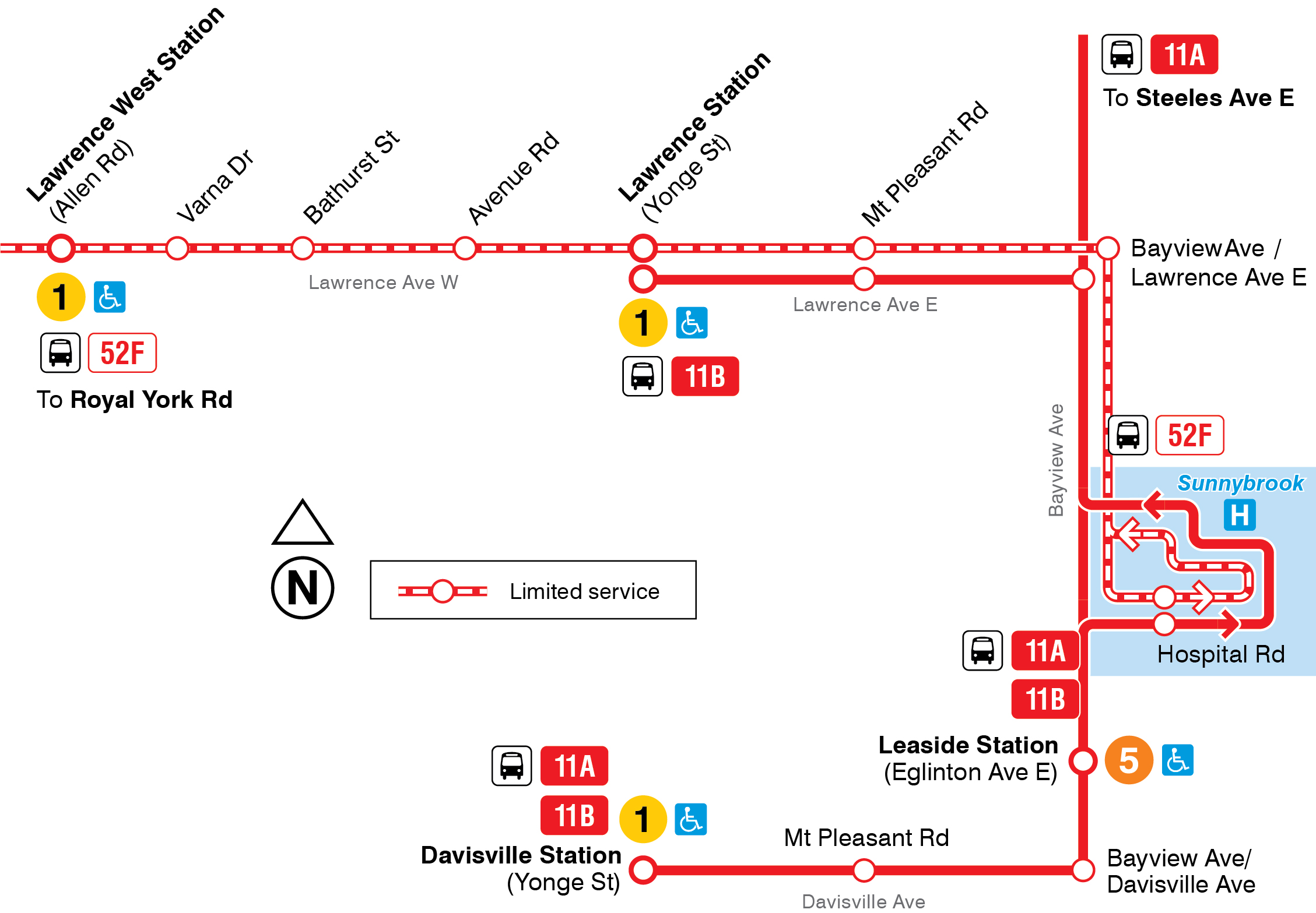 Map of service or route change