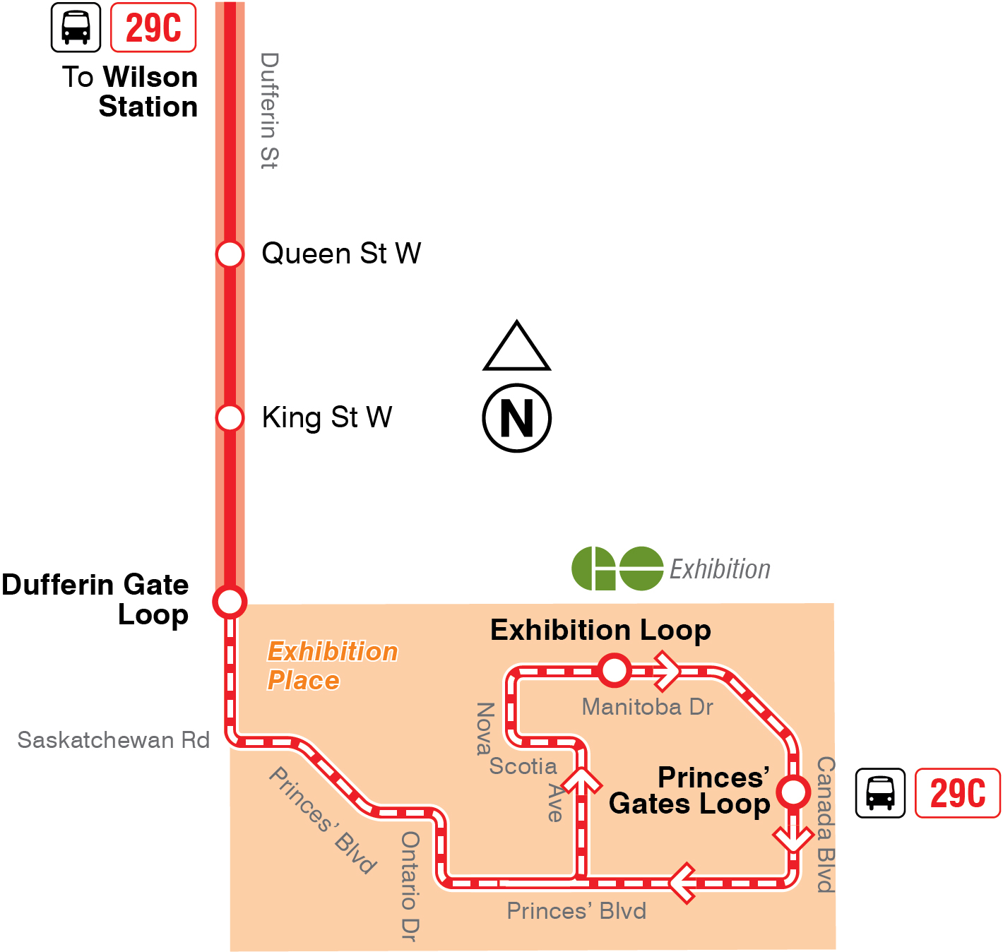 Map of service or route change