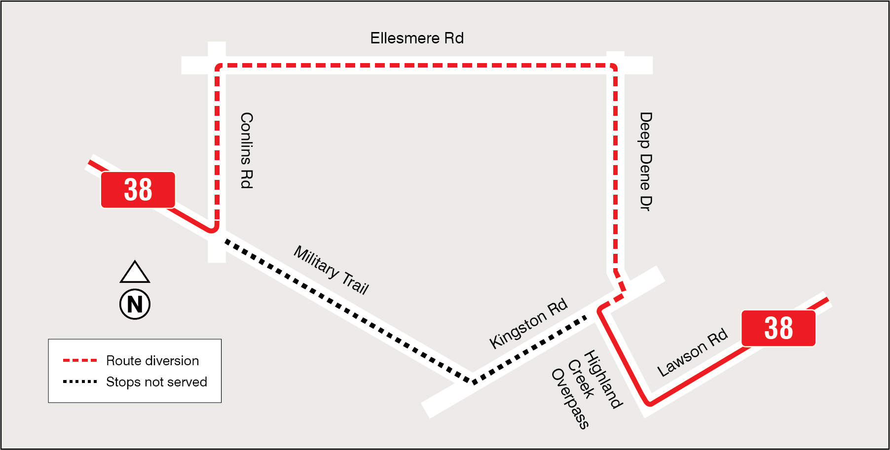 Map of route diversion