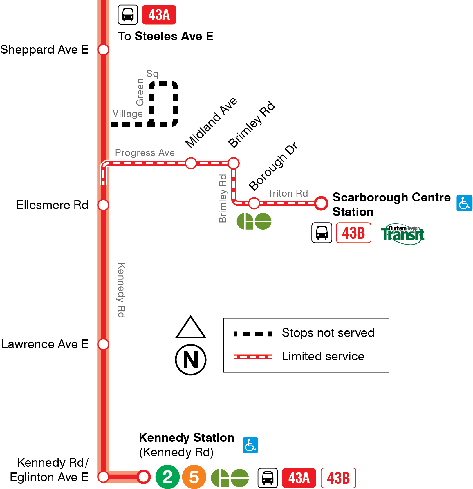 Map of service or route change
