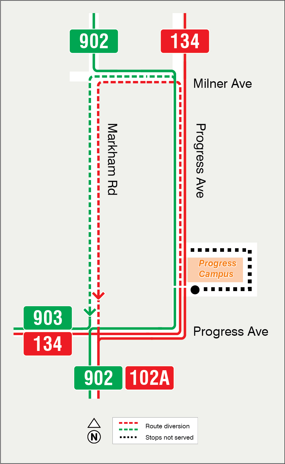 Map of route diversion