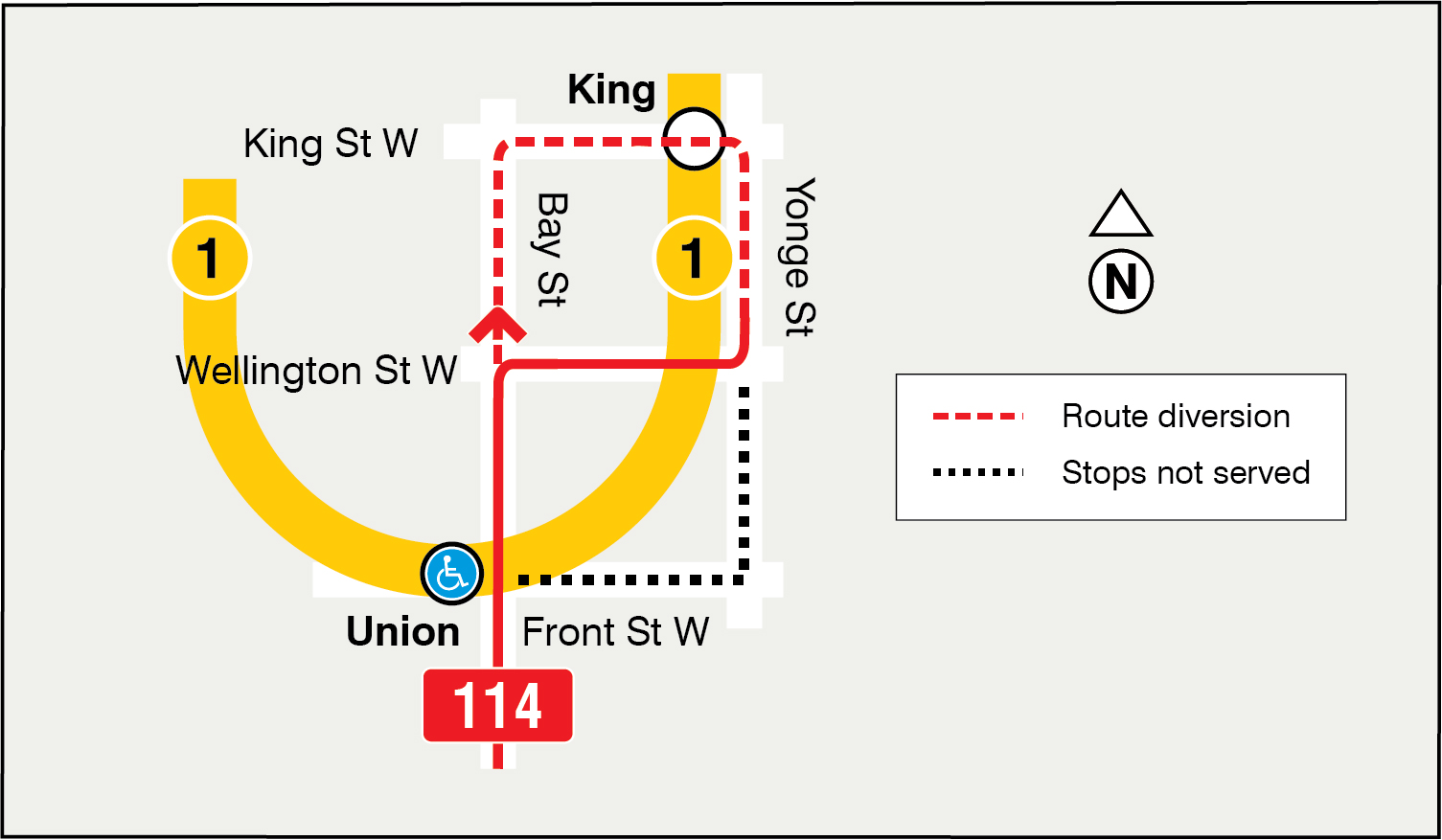 Map of route diversion