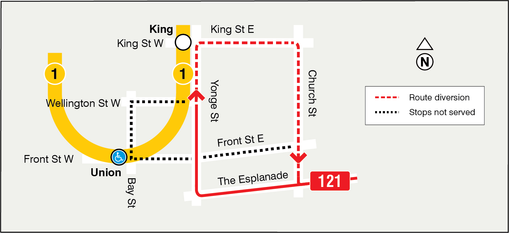 Map of route diversion