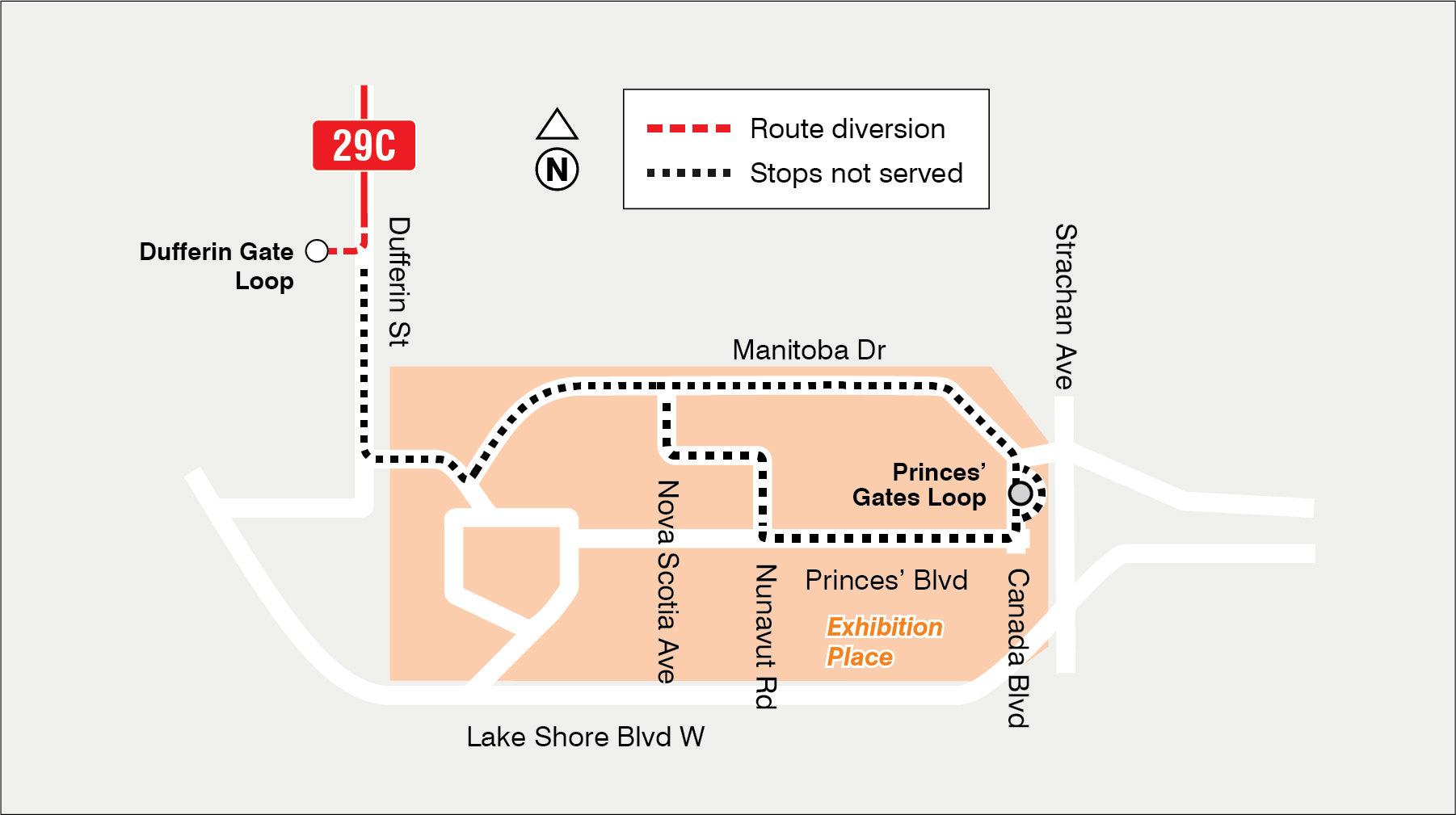Map of route diversion