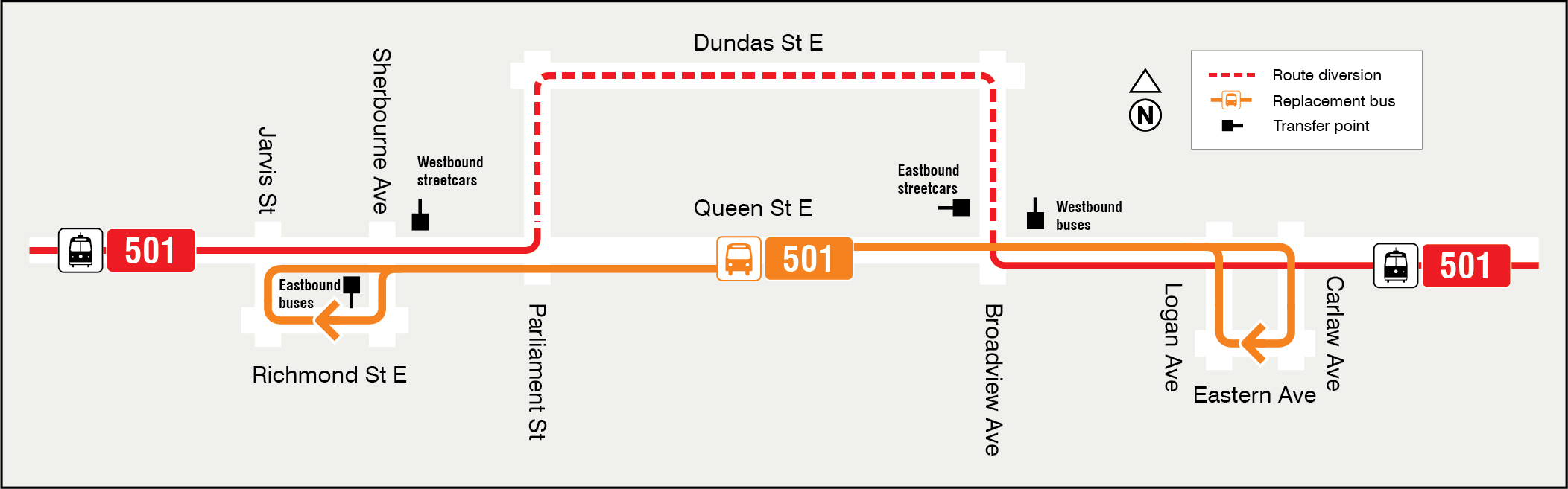 Map of route diversion
