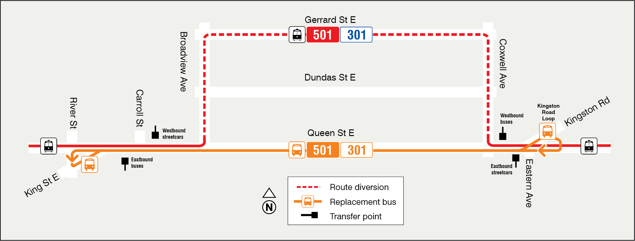 Map of route diversion