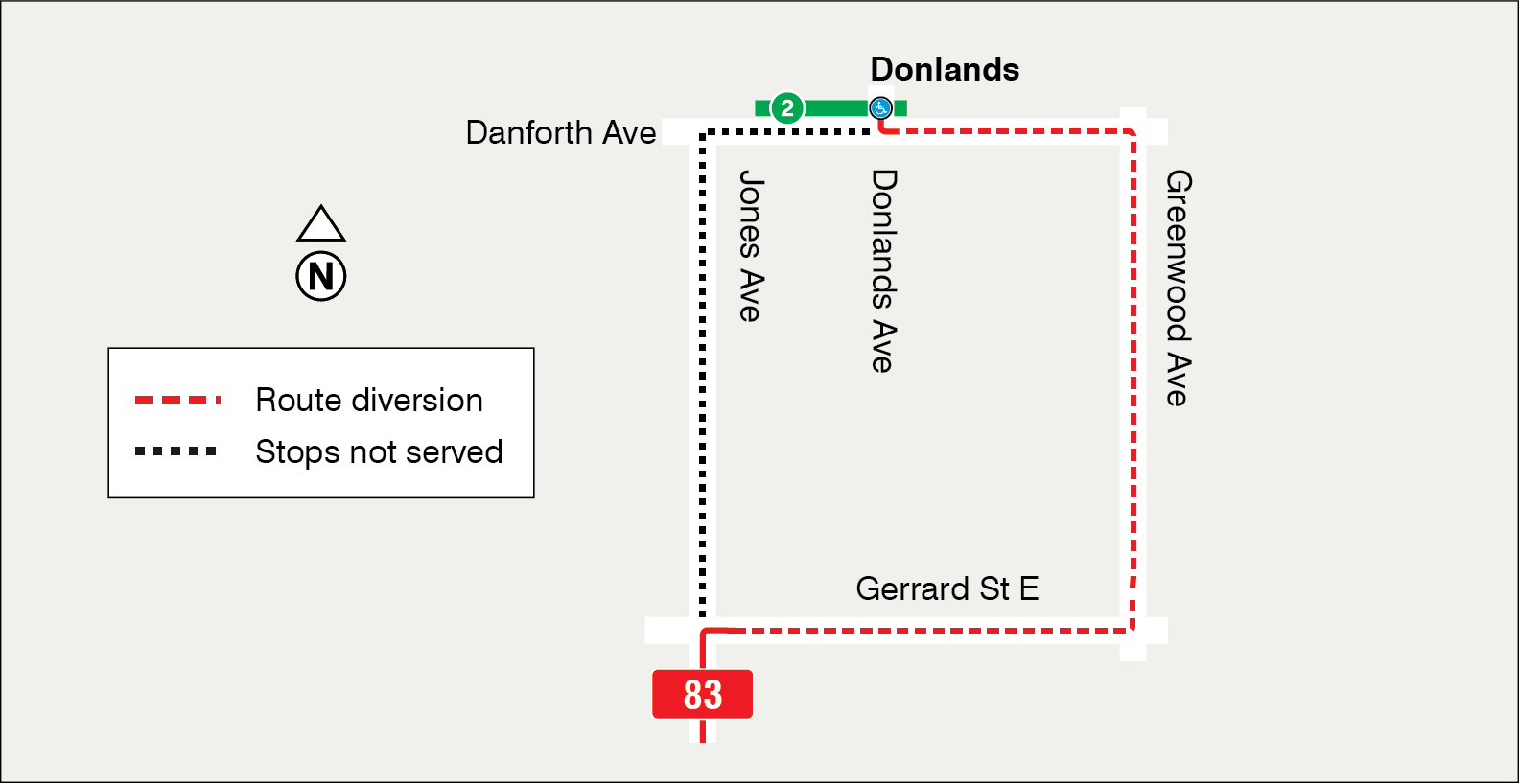Map of route diversion